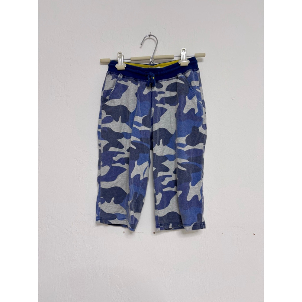 Boys Mini Boden Blue Gray Camo Shorts Size 12 Cotton Baggies